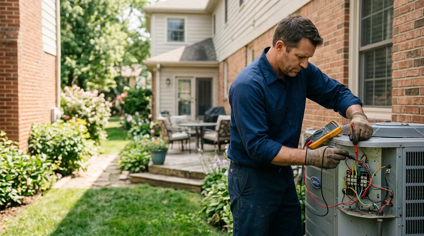 HVAC technician working near Wellington, TX